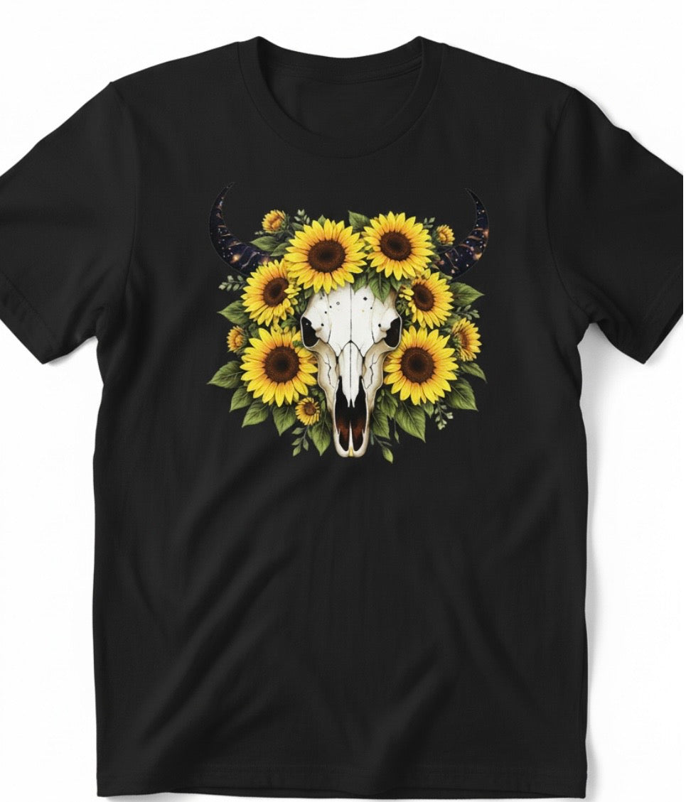 Sunflower Bull Skull Tee